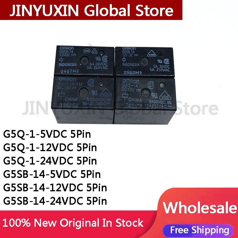 5 CÁI G5Q-1-5VDC G5Q-1-12VDC G5Q-1-24VDC G5SB-14-5VDC G5SB-14-12VDC G5SB-14-24VDC Rơle nguồn 5PIN