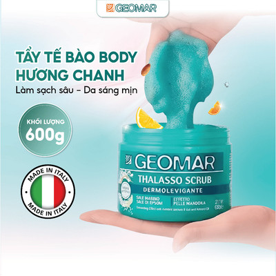 Tẩy Tế Bào Chết Body Geomar Scrub Hương Chanh 3in1 Làm Sạch, Dưỡng Ẩm, Mềm Mịn – Nhập Khẩu Từ Ý 600g