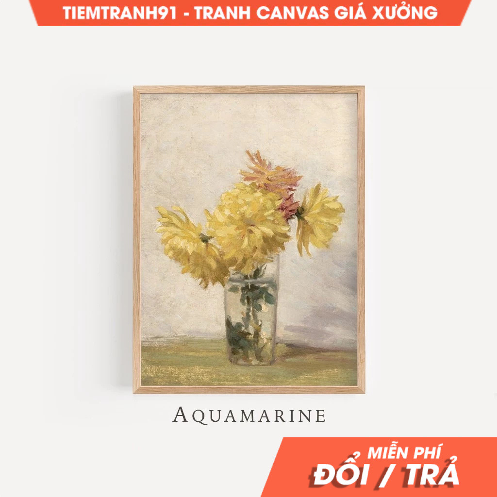 Tranh treo tường, Flowers Painting, Still Life with Flowers, Spring Wall Art, Antique Flowers Painti