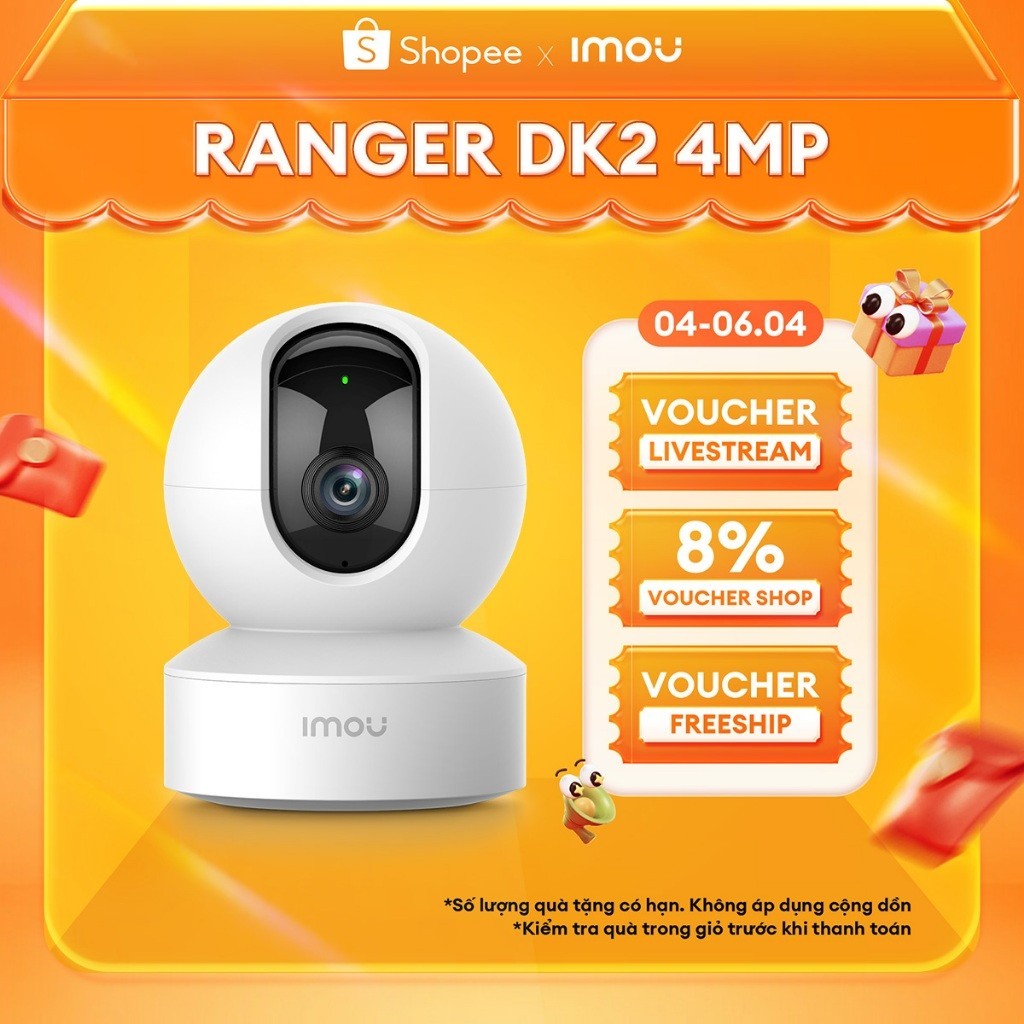 Camera Wifi trong nhà Imou Ranger DK2 I 2MP/4MP I IPC-DK2-4H1W I Đàm thoại hai chiều I Xoay 360 I H2