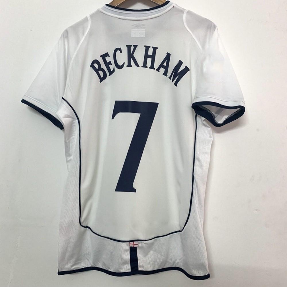 1990 1996 1998 2002 Eng land Sân nhà Sân khách Retro Jersey David Beckham Owen Scholes Áo bóng đá