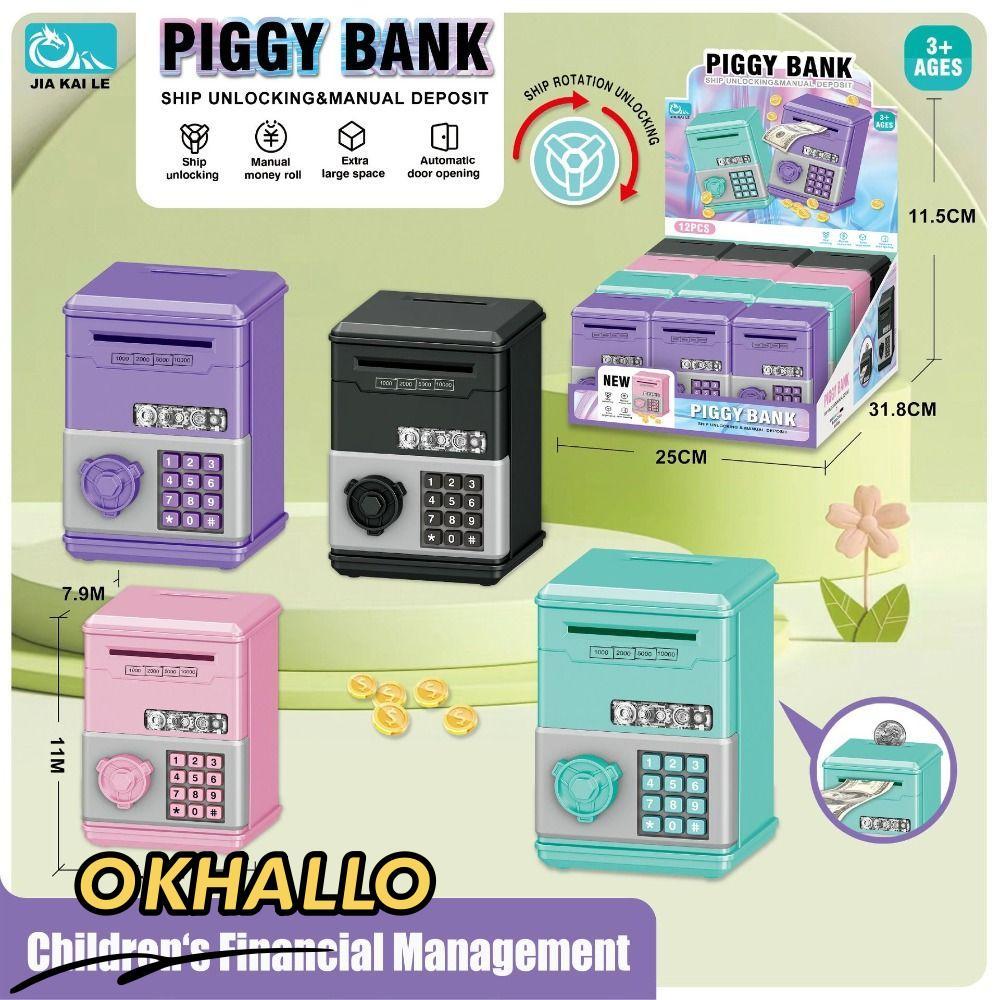 OKHALLO Đồ Chơi Trẻ Em Heo Đất, ATM Quà Tặng Trẻ Em Hộp Tiền Tiết Kiệm Tiền, Đồ Chơi Tiết Kiệm Tài C