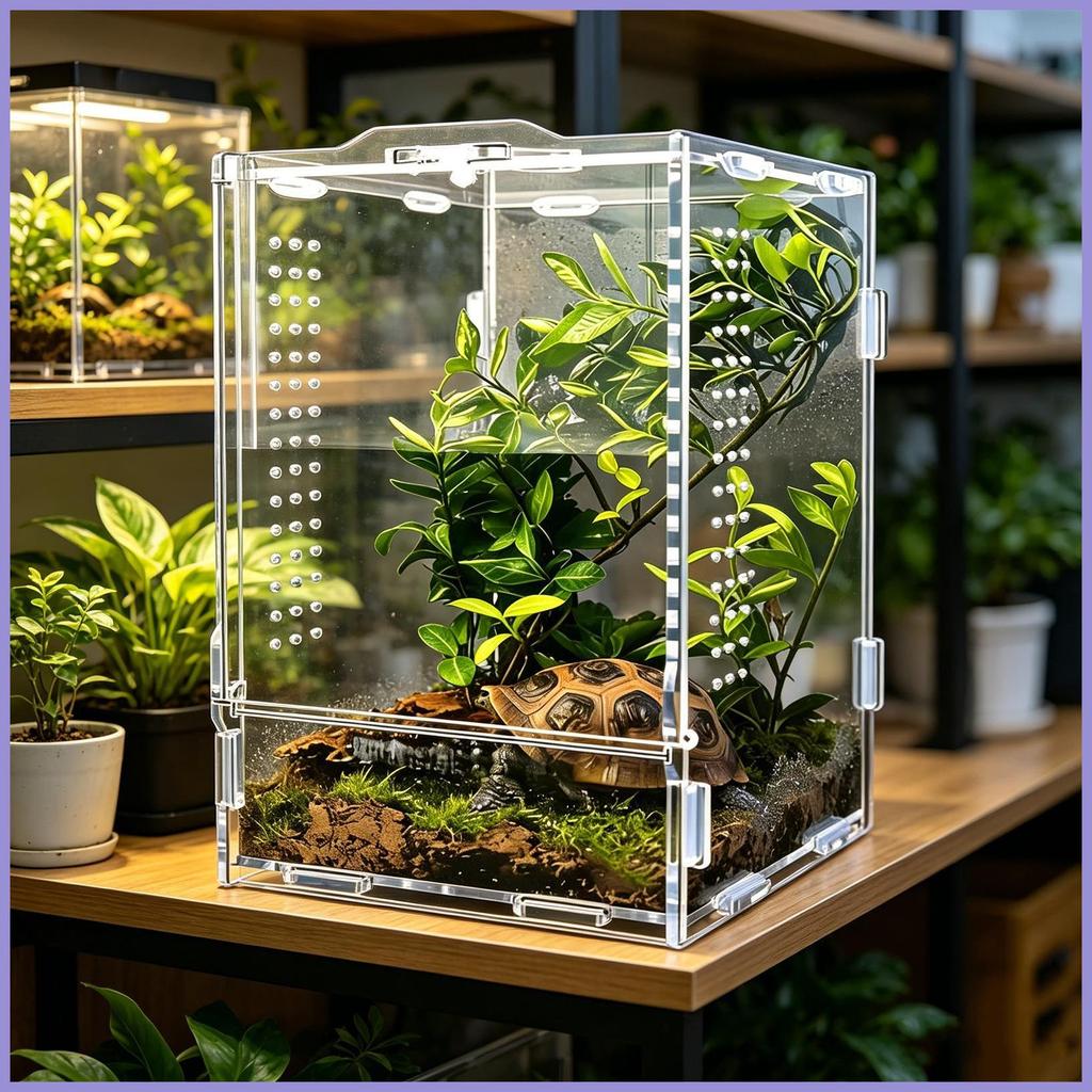 Leopard Gecko Tank Acrylic Clear Escape Proof Thông gió Gecko Bao vây rắn Terrarium cho Tarantulas m