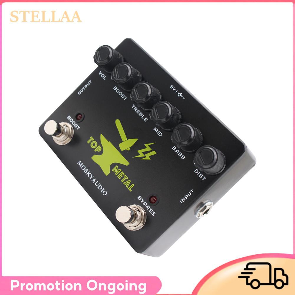 Stellaa Stellaa Asixxsix Effect Pedal Guitar Kép Kim Loại Biến Dạng với 3 Band EQ Điều Chỉnh Chính X