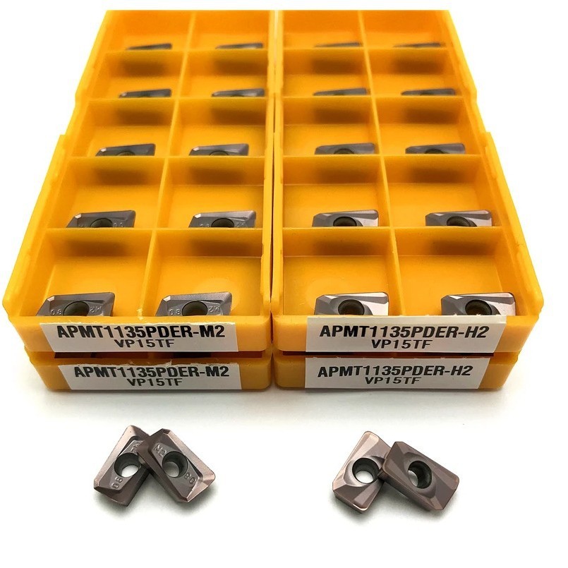 10 Chiếc APMT1135PDER H2 VP15TF Lưỡi Dao Phay cacbua APMT 1135 Chiếc Dao Phay