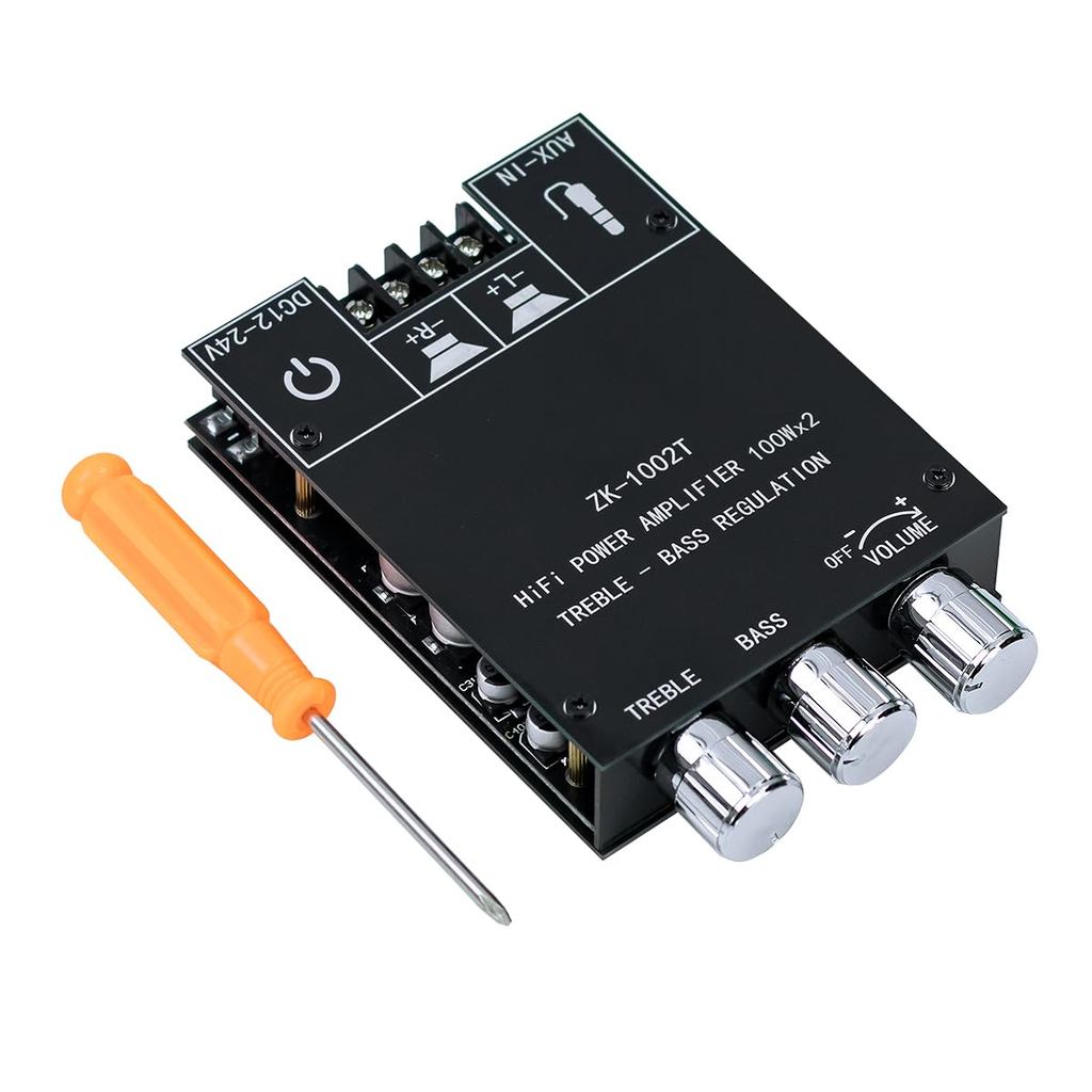 Bảng khuếch đại Bluetooth ZK-1002T 100W + 100W có điều khiển âm thanh nổi và âm trầm Bảng AMP Blueto