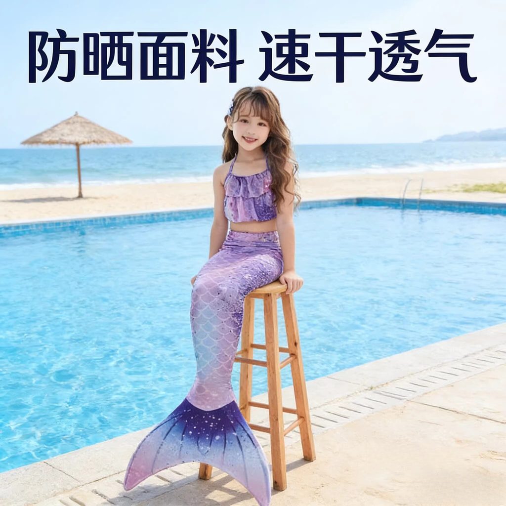 🔥Trang phục nàng tiên cá cho bé gái Bộ đồ bơi đuôi nàng tiên cá Trẻ Em Nàng Tiên Cá Quần Áo Đuôi Đầm