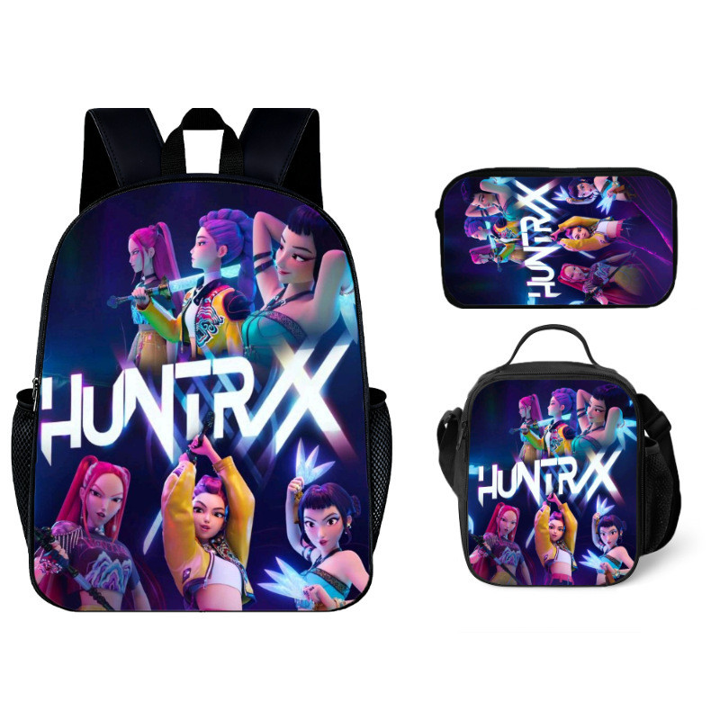 K-Pop Demon Hunters Pop Demon Hunters School Bag Meal Bag Pen Case Bộ 3 Món D Made 6.2 ALAA