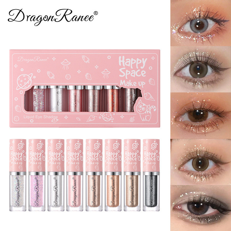Bộ phấn mắt dạng lỏng 8 màu Highlighter Shimmer Aegyosal Pen Under Eye Brightener Glitter Makeup Kit