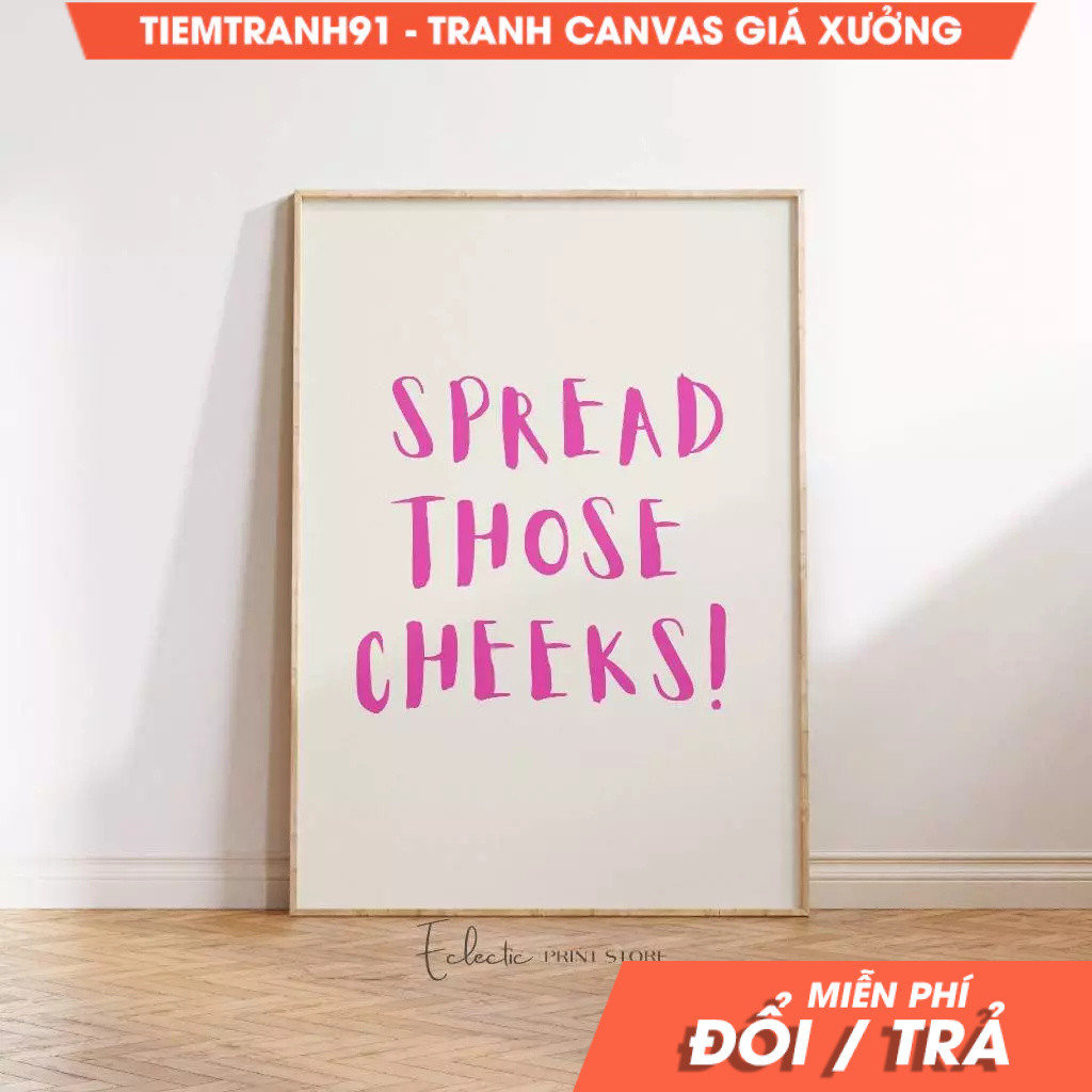 Tranh treo tường, Toilet Wall Art Funny Bathroom Wall Decor Cute Toilet Print Spread Those Cheeks Po