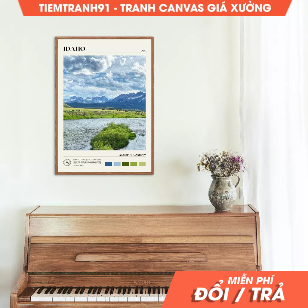 Tranh treo tường, Oil Paint, Idaho Wall Art, Idaho Poster, Idaho Photo, Idaho Wall Decor, United Sta
