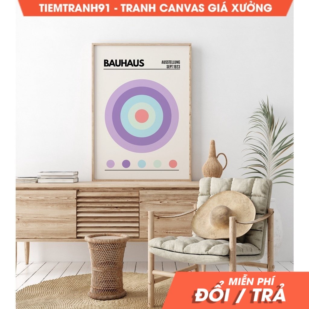 Tranh treo tường Gallery Wall Art Bauhaus, Bauhaus Poster, Gallery Wall Bundle, tặng kèm đinh treo t
