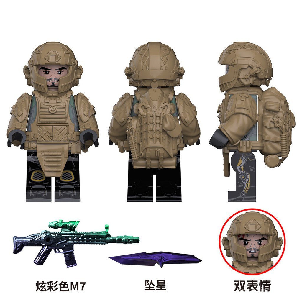 Delta Action Level 6 Armored Soldier Khối xây dựng Minifigure Giáo dục Lắp ráp Đồ chơi Cậu bé Màu sắ