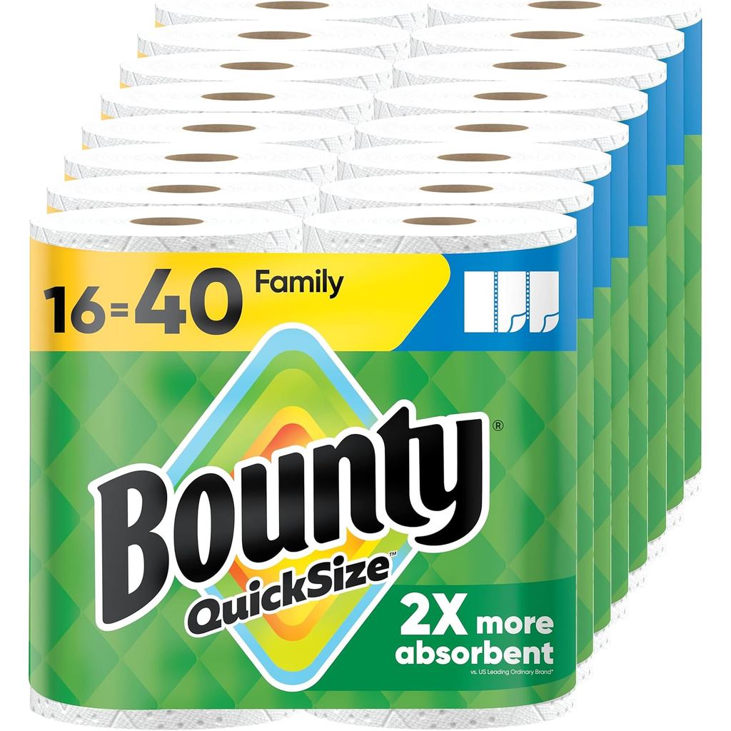 Gói nhanh khăn giấy Bounty, Gói gia đình 16 cuộn = Gói thông thường 40 cuộn
