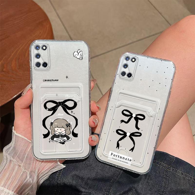 Ốp Lưng Cho OPPO A52 A72 A92 Điện Thoại Thông Minh Trong Suốt Nơ Mềm Cherry Ins Style Vỏ Điện Thoại 
