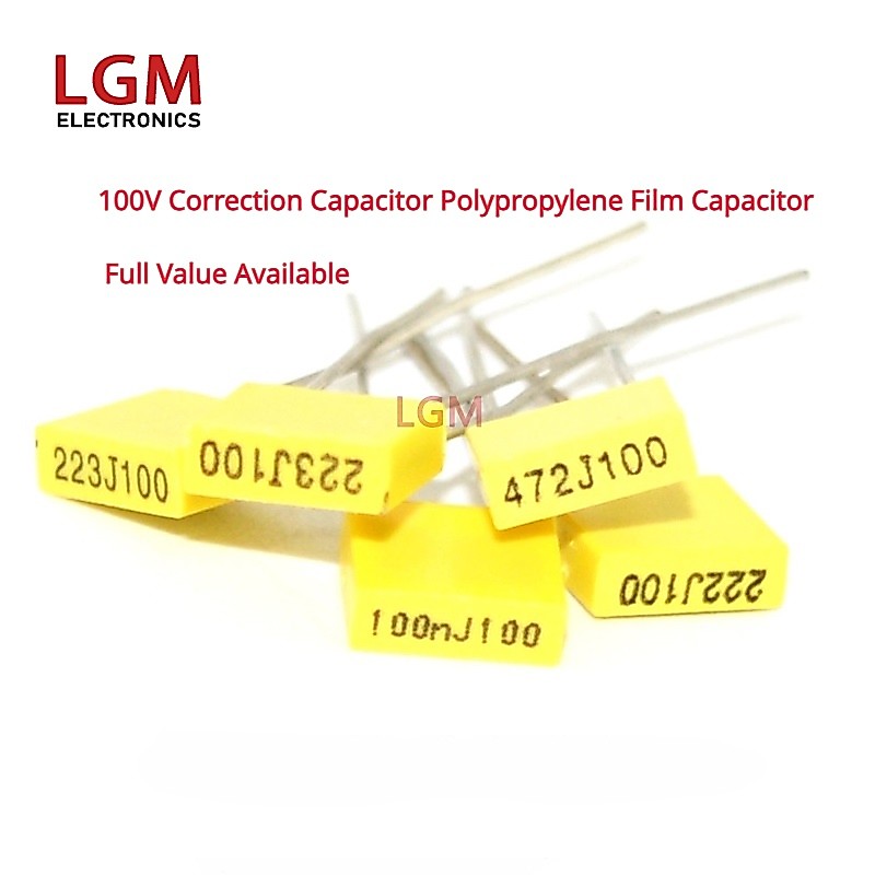 20 / 10 Cái 100V Polypropylene An Toàn Nhựa Hiệu Chỉnh Tụ 222J 472J 103J 223J 473J 104J