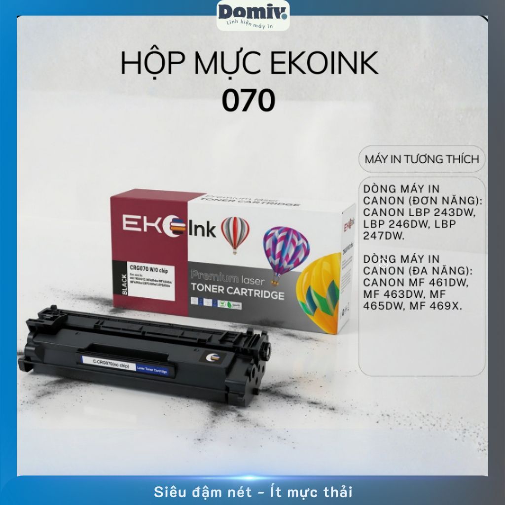Cartridge Máy In Laser Eko Ink Canon 070 Cho LBP247DW MF465DW MF469X MF462DW Lắp Là In Đậm Nét