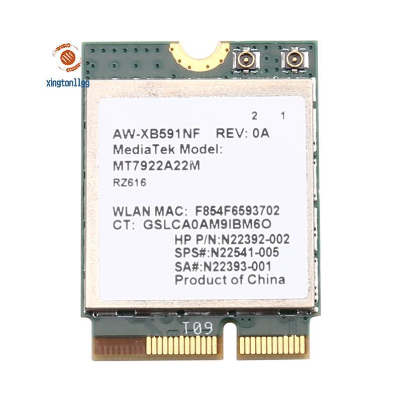 Bộ chuyển đổi mạng WiFi 6E không dây MT7922 M. 2 Thẻ 5374Mbps BT 5.3 Tri Band 2.4G / 5G / 6Ghz Win 1