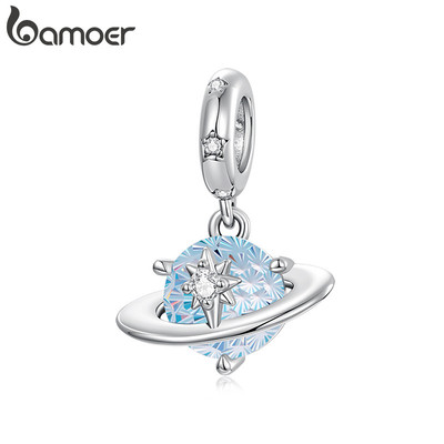 Mặt dây chuyền hành tinh xanh Bamoer Charm DIY cho vòng tay Quà tặng cho nữ
