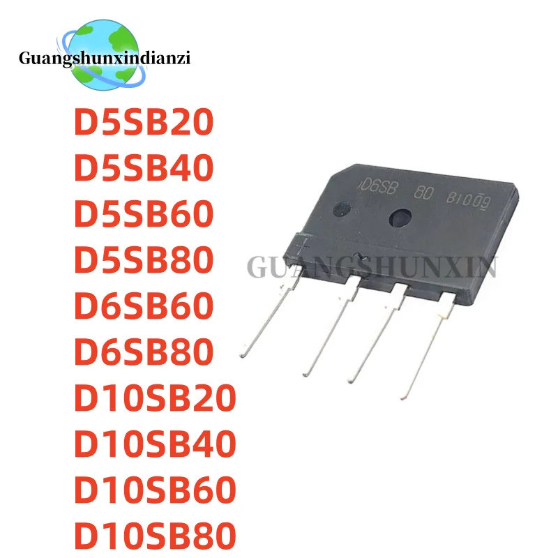 5 Cái D5SB20 D5SB40 D5SB60 D5SB80 D6SB60 D6SB80 D10SB20 D10SB40 D10SB60 D10SB80 cầu chỉnh lưu
