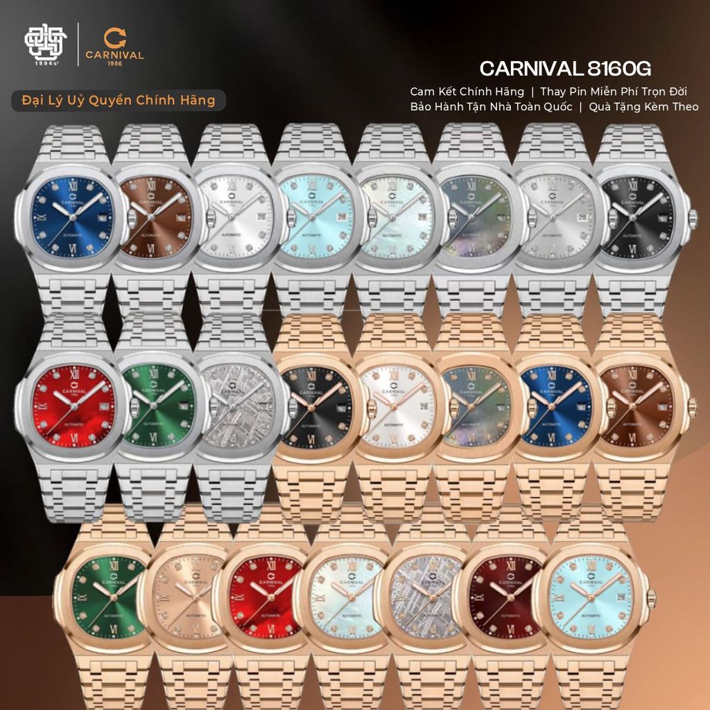 Đồng Hồ Nam Carnival 8160G Series, Kính Sapphire Hàng Chính Hãng 1994s WATCH