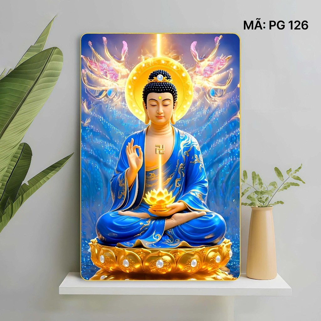 Tranh Phật A Di Đà 5D – mang vẻ đẹp bình an, ánh sáng trí tuệ và sự thanh tịnh( MẪU 5)