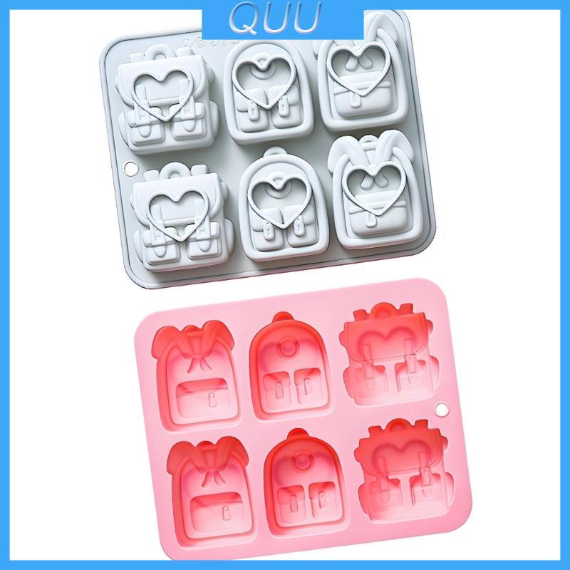 QUU 2 Cái 6 Sâu Răng Túi Đi Học Silicon Fondant Khuôn Làm Bánh Sô Cô La