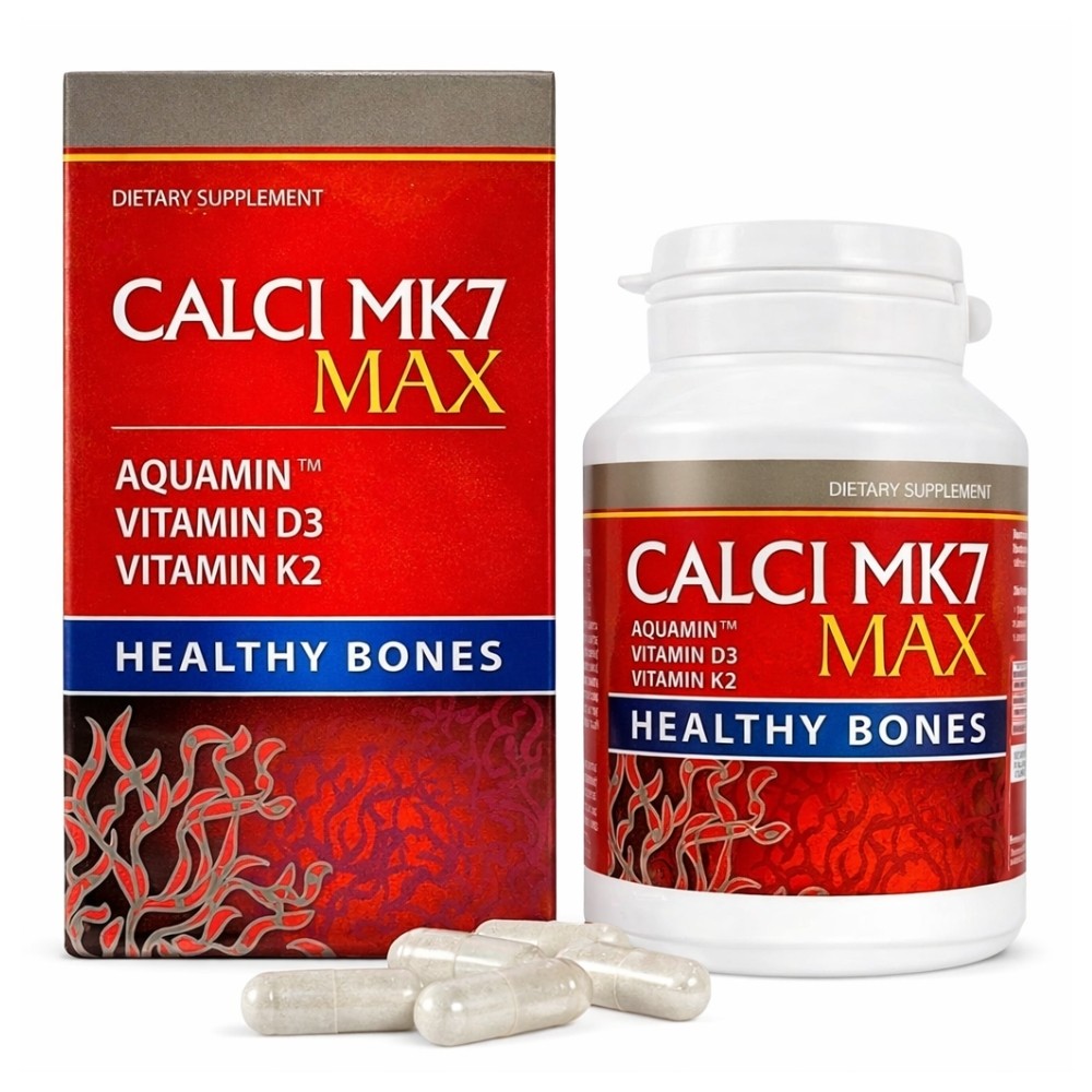 [MALL] 60 viên Canxi MK7 Max - Bổ sung Aquamin từ tảo biển đỏ, Vitamin D3, K2-MK7, hỗ trợ xương chắc