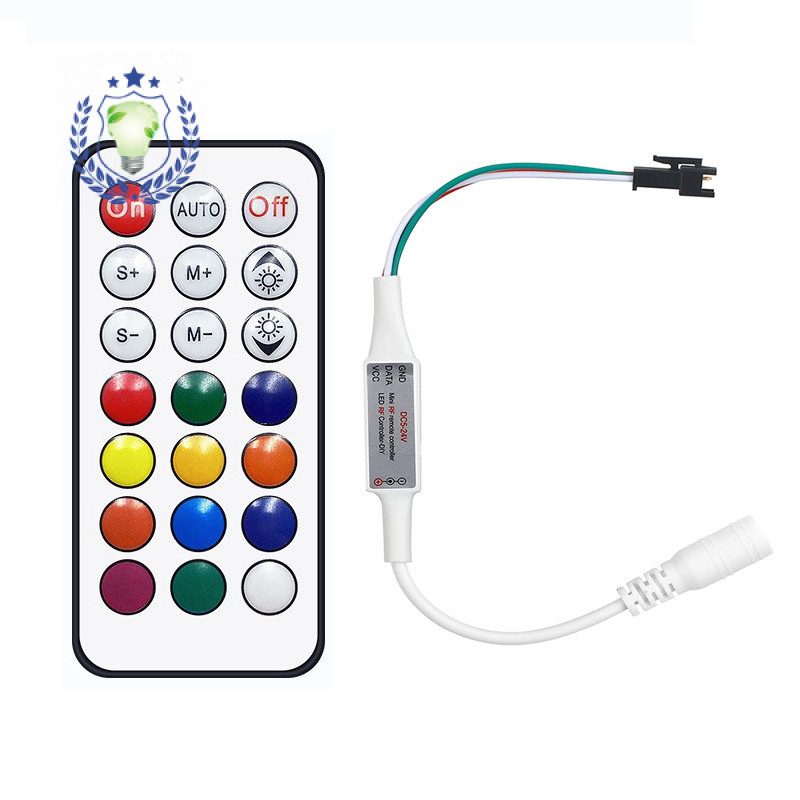 Đèn giao hưởng Mini 21 nút không dây BZJ9 RF có bộ điều khiển Bộ điều khiển làm mờ toàn màu WC2811 /
