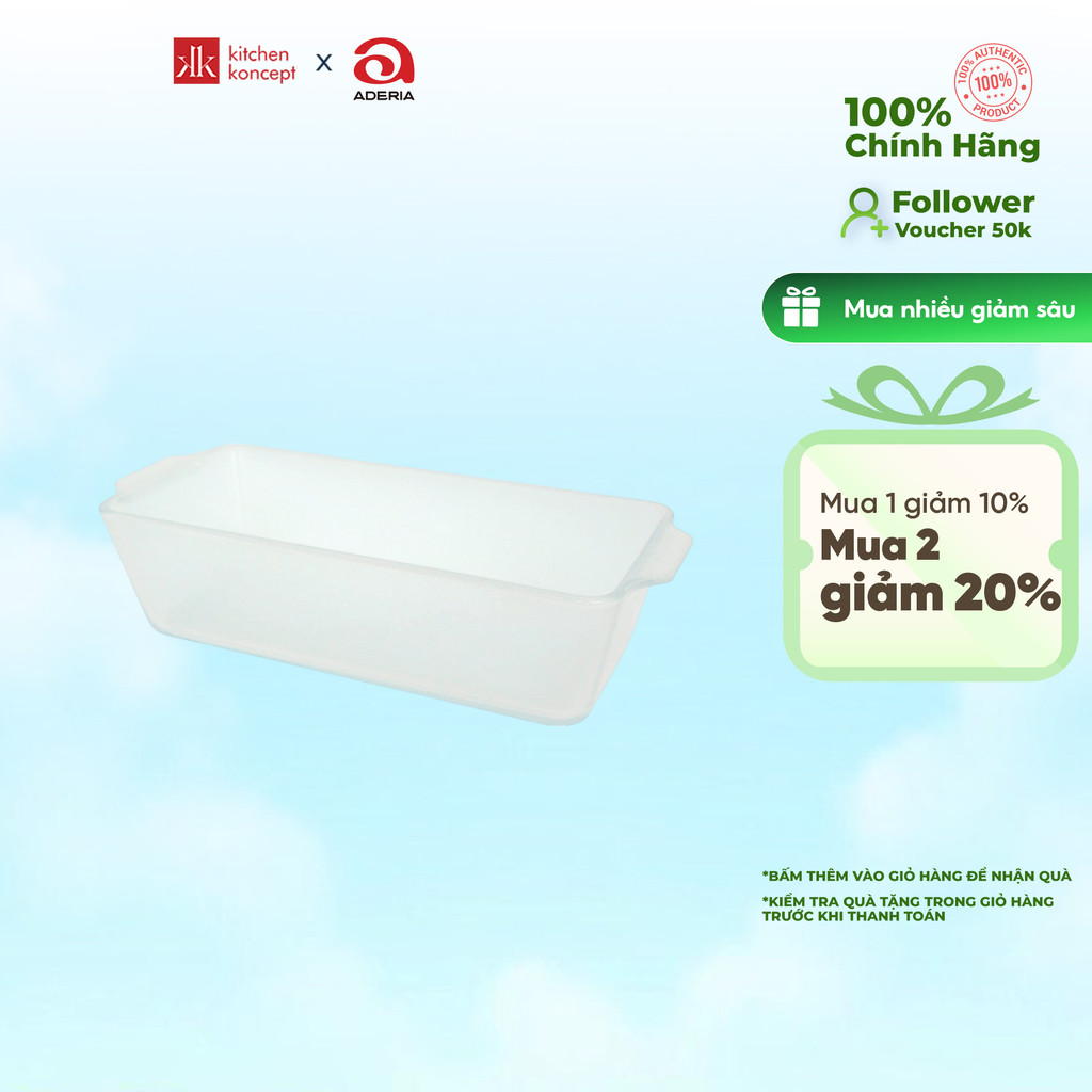 Khay nướng bánh Aderia Cera Bake hình chữ nhật sâu lòng - 0.8L