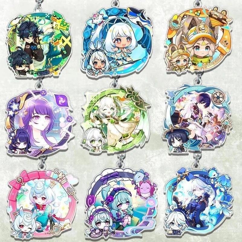 Raiden Shogun Sigewinne Mualani Yumemizuki Mizuki Nahida Furina Kinich Mica Brooch Móc khoá Genshin 