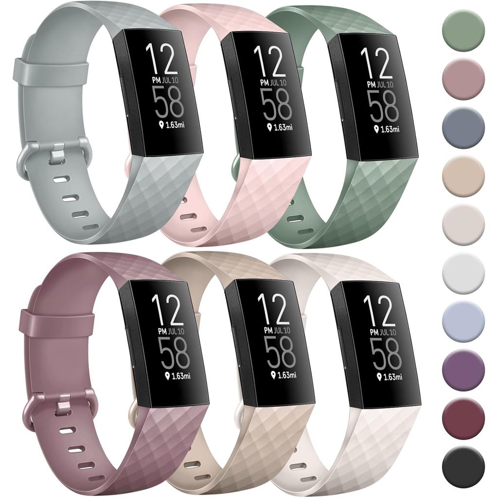 Dây đeo thể thao Tobfit 6 PACK Tương thích với Fitbit Charge 4 dây / Fitbit Charge 3 dây dành cho na