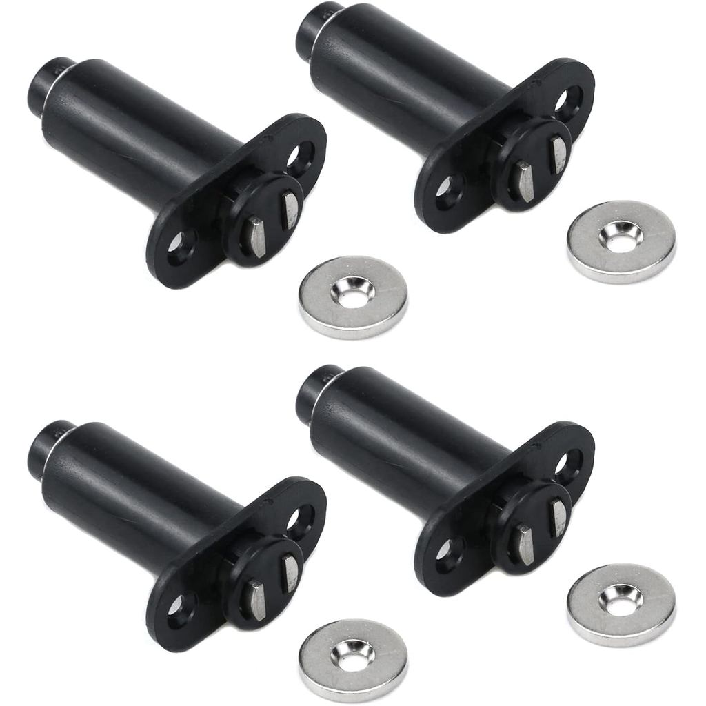 Chốt cảm ứng từ tính âm trầm, 4 gói Đẩy Mở Tủ Cửa Chốt Kéo Đẩy Áp suất Lò xo Cảm ứng Giải phóng chốt