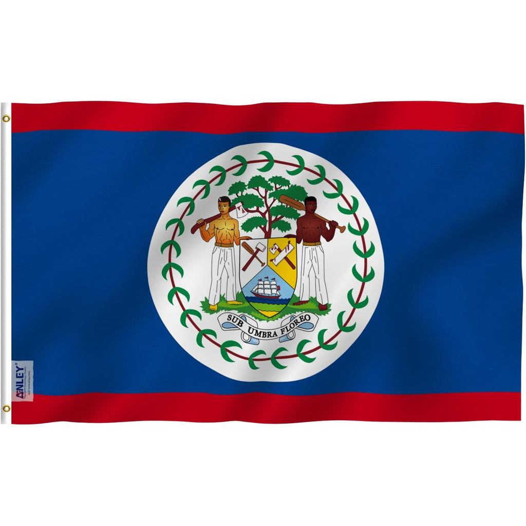 ANLEY Fly Breeze 3x5 Foot Belize Flag - Màu sắc sống động và chống phai - Đầu vải và khâu đôi - Cờ q
