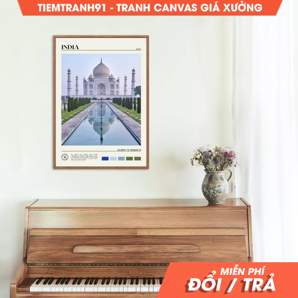 Tranh treo tường, Oil Paint, India Wall Art, India Poster, India Photo, India Wall Decor, Mumbai, As