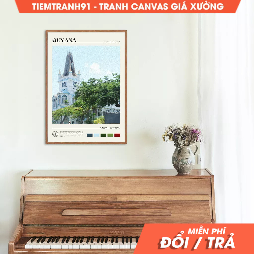 Tranh treo tường, Oil Paint, Guyana Wall Art, Guyana Poster, Guyana Photo, Guyana Wall Decor, South 