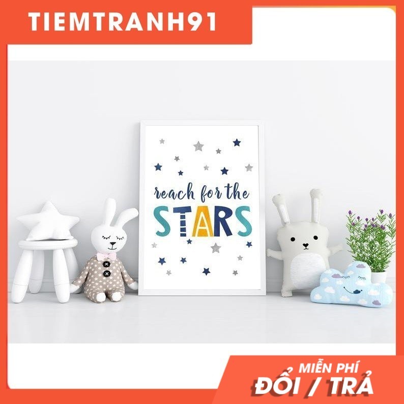 Tranh treo tường | Tranh cho bé-Reach for the Stars Wall Art for Nursery Decor 85 , tranh canvas giá