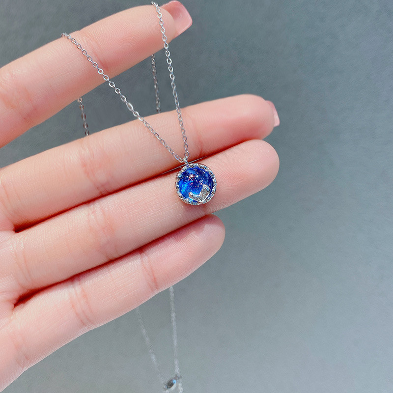 Popular~Whale Life with You Pendant Necklace for Women, Popular Light Luxury Niche Collarbone Chain,
