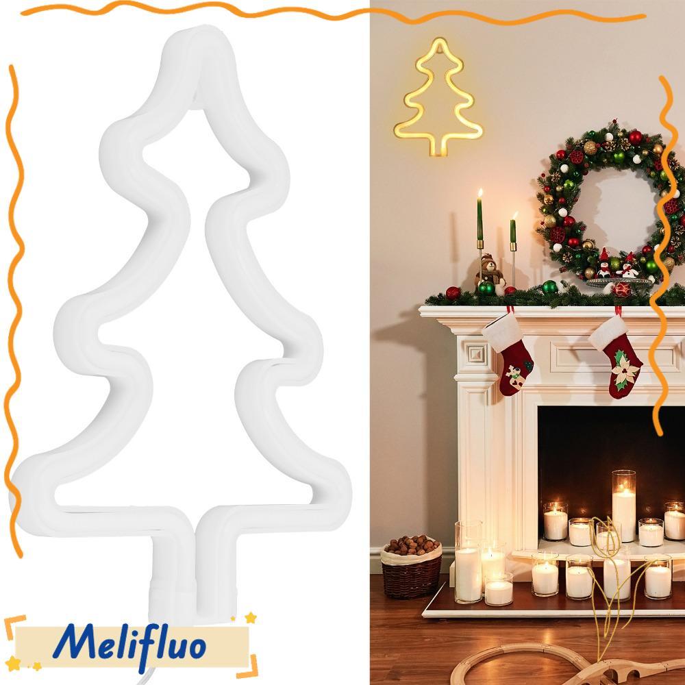 Đèn neon MELIFLUO, Đèn LED neon cây thông Noel USB hoặc chạy bằng pin, Đèn LED neon 5V hiện đại Tran