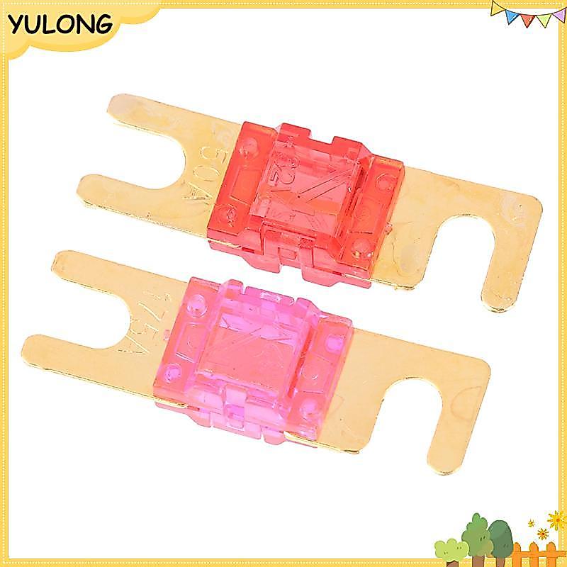 YU 2 Chiếc Mạ Vàng Stud Xe Cầu Chì Mini Xe Âm Thanh Cầu Chì 20A 30A 40A 50A 60A 70A 80A 100A 120A 12