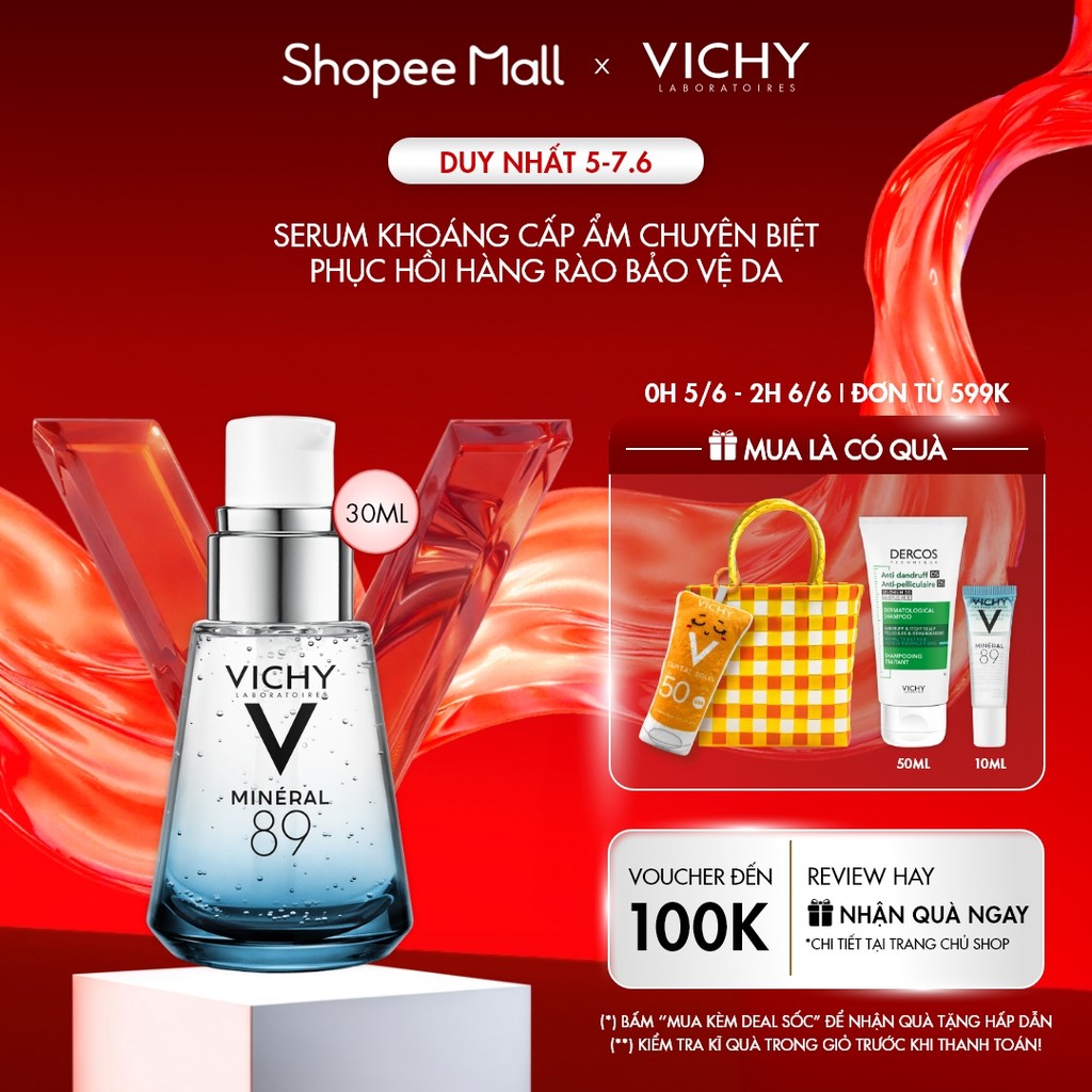 Dưỡng chất giàu khoáng chất giúp da sáng mịn và căng mượt Vichy Mineral 89 30ml