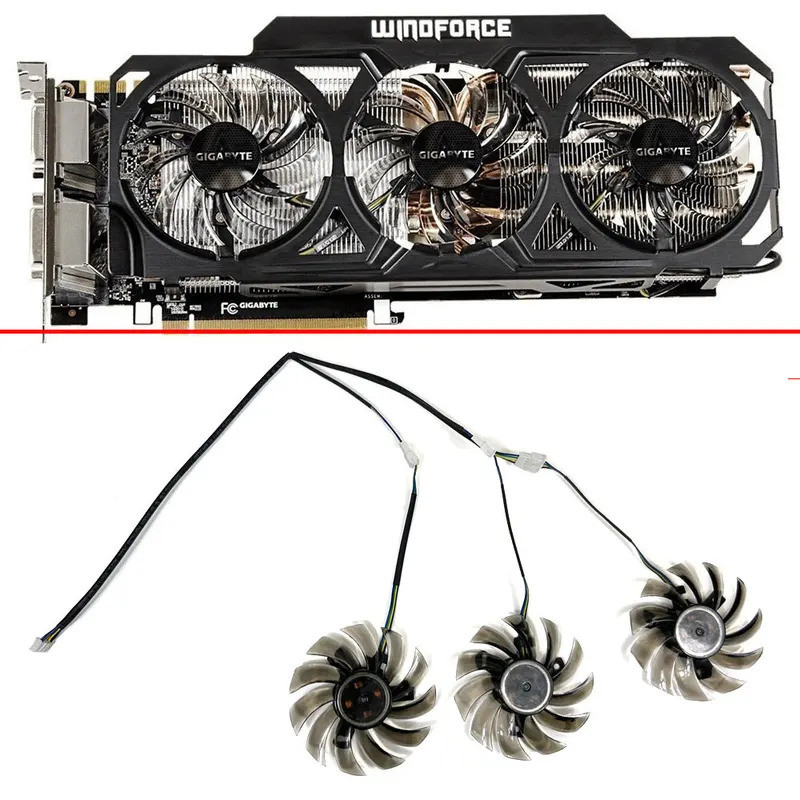 * Quạt làm mát 75MM 4PIN T128010SU PLD08010S12HH Dành Cho Gigabyte GTX 980 760 670 580 770 760 960 5