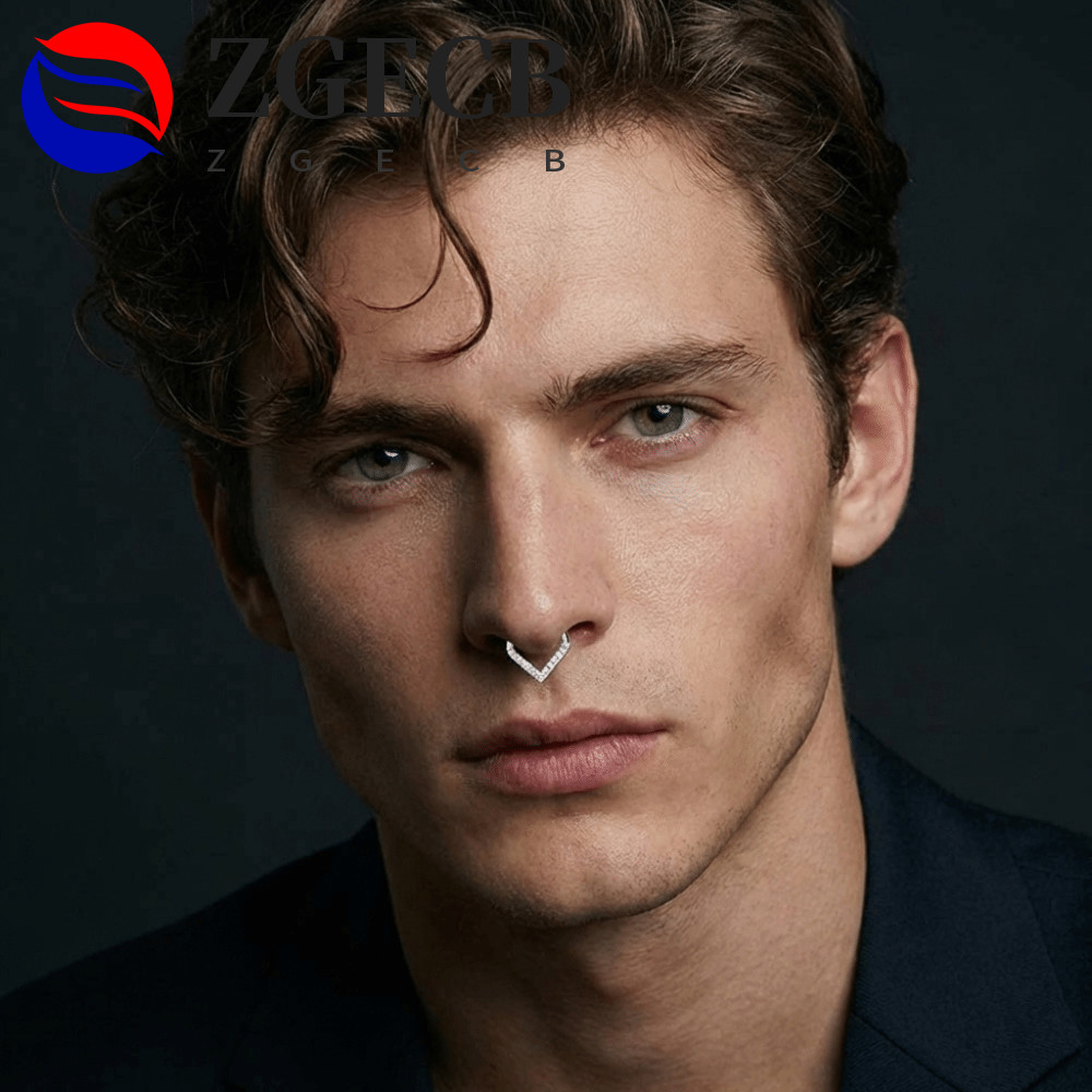 ZGECB Septum Mũi Clicker, Vòng mũi hình giọt nước bằng thép phẫu thuật, Lip Labret Bản lề Phân đoạn 