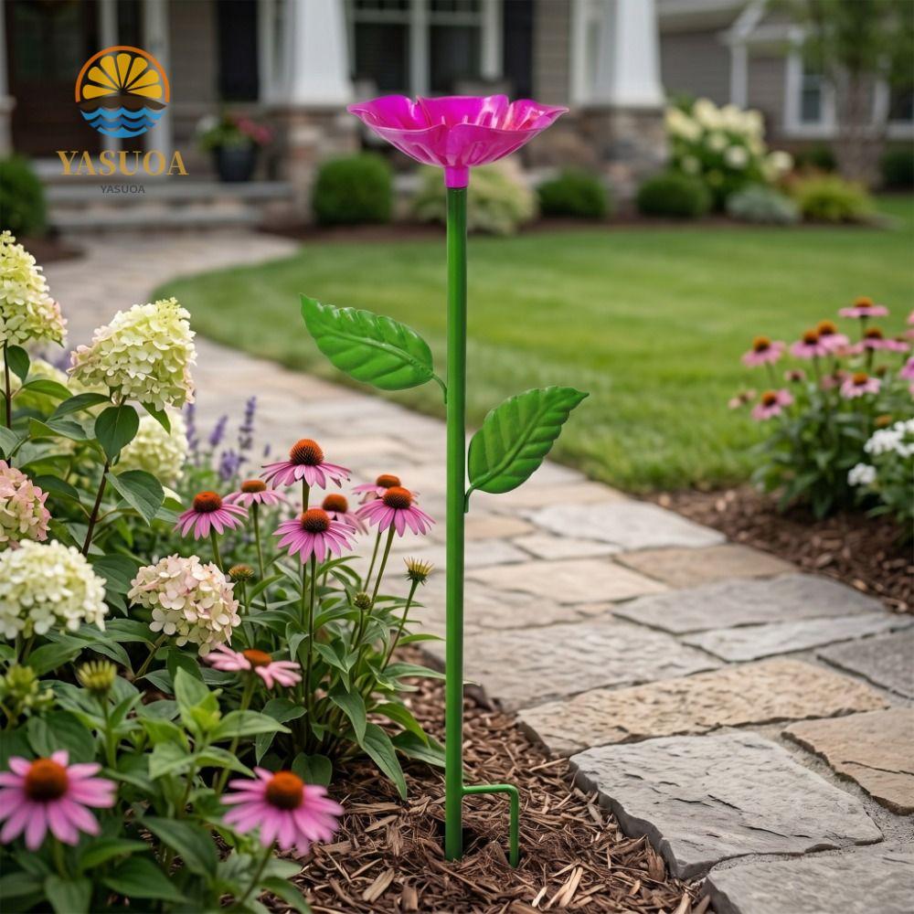 LARCHLO Bee Water Feeder, Iron Garden Stake Bee Butterfly Water Dispenser, Bee Bath Thiết kế hoa ngo