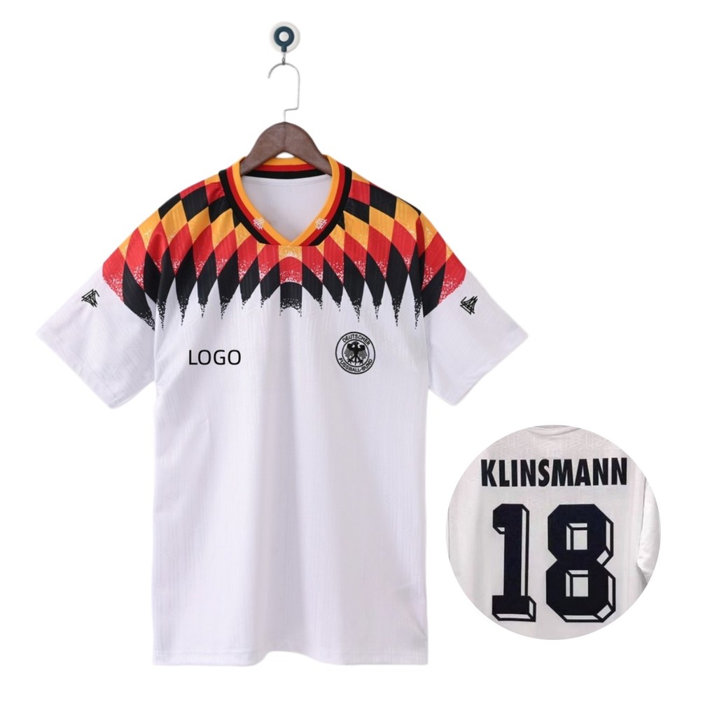 1994 Đức Phiên bản cổ điển quốc gia Áo bóng đá sân nhà Áo thun nam tay ngắn #10 MATTHAUS