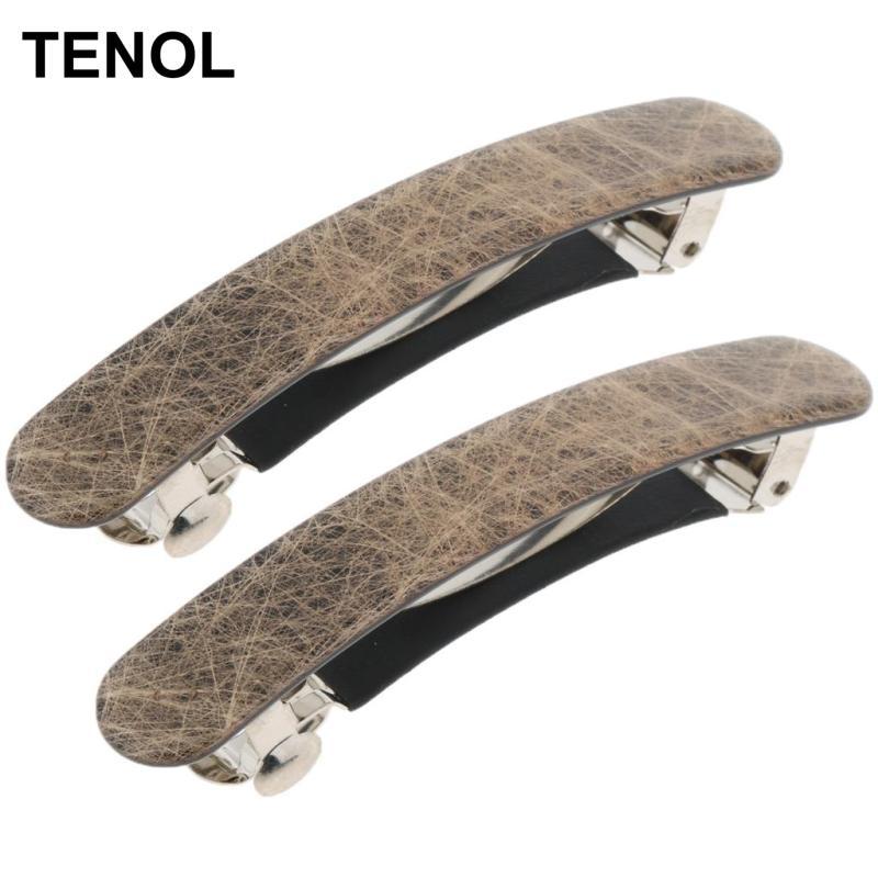 2 Chiếc Vintage Pháp Acetate Kẹp Tóc Tự Động Barrette Kẹp Tóc Nữ