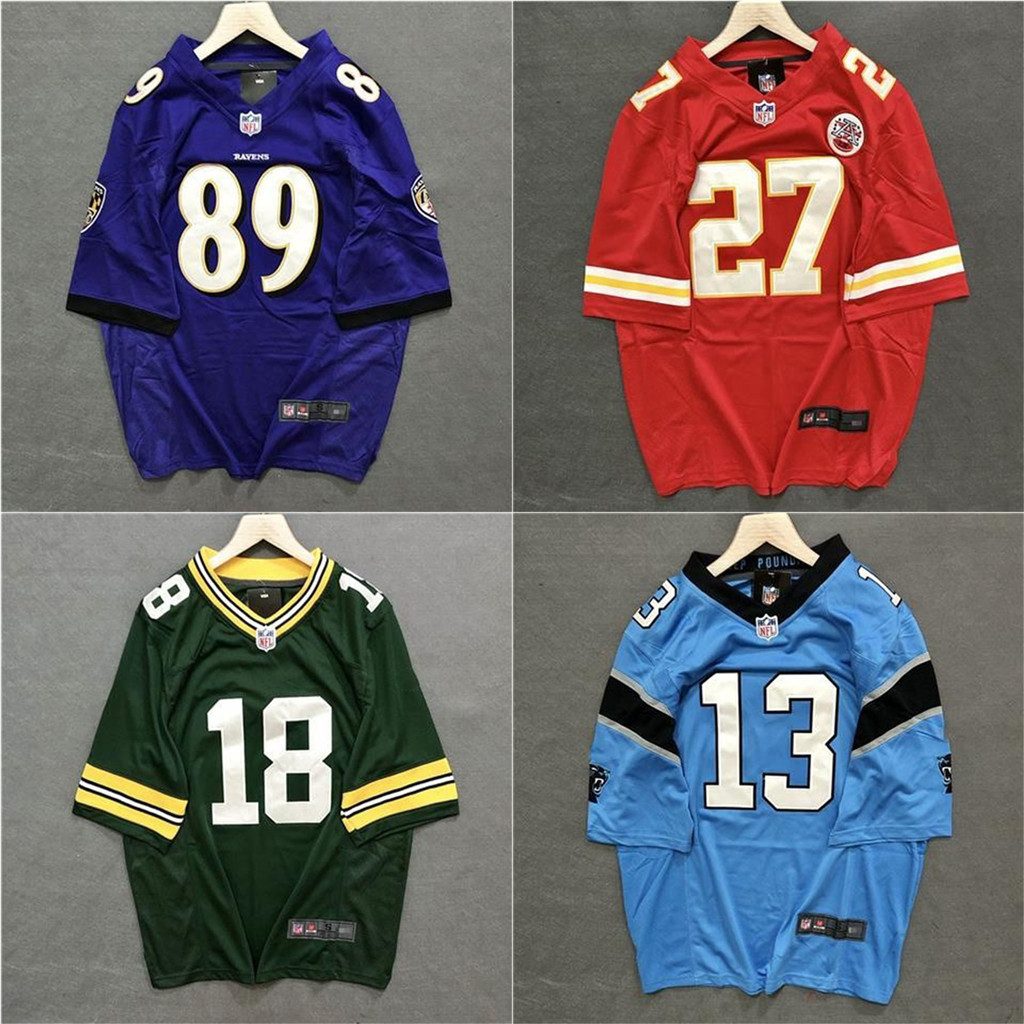 Tùy chỉnh miễn phí tên và số NFL Rugby Jersey Bóng đá Mỹ Đường phố Châu Âu Spor