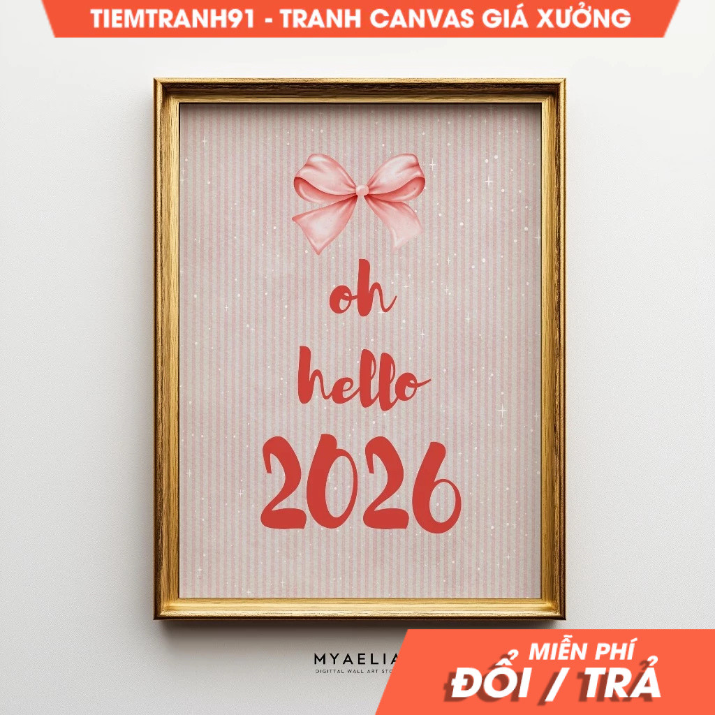 Tranh treo tường, Happy New Year 2026 frame tv art frame tv art  winter tv art  the frame, tặng kèm 