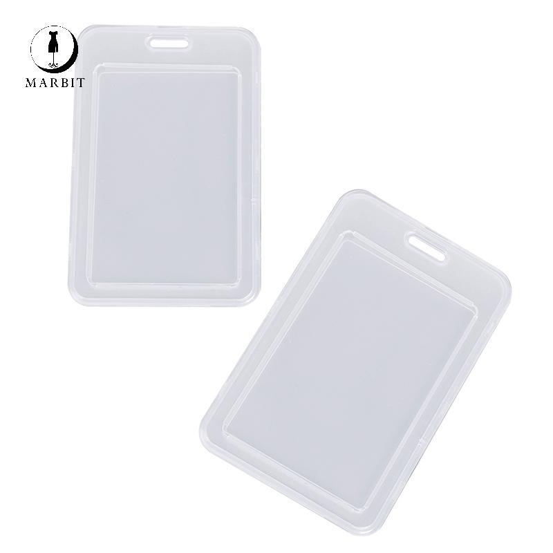 Marbit 2 chiếc Hộp đựng thẻ tên bằng nhựa trong suốt đơn giản FHS