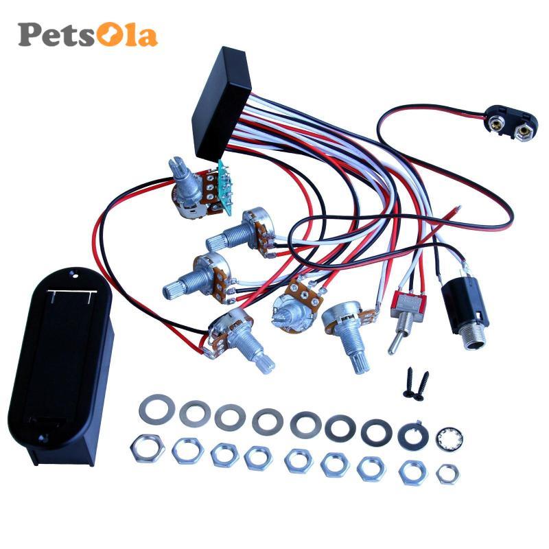 Đàn Guitar Điện Bass Preamp Mạch Kim Loại Lắp Ráp 3 Ban Nhạc EQ Equalizer Thay Thế Cho Phụ Kiện Bass